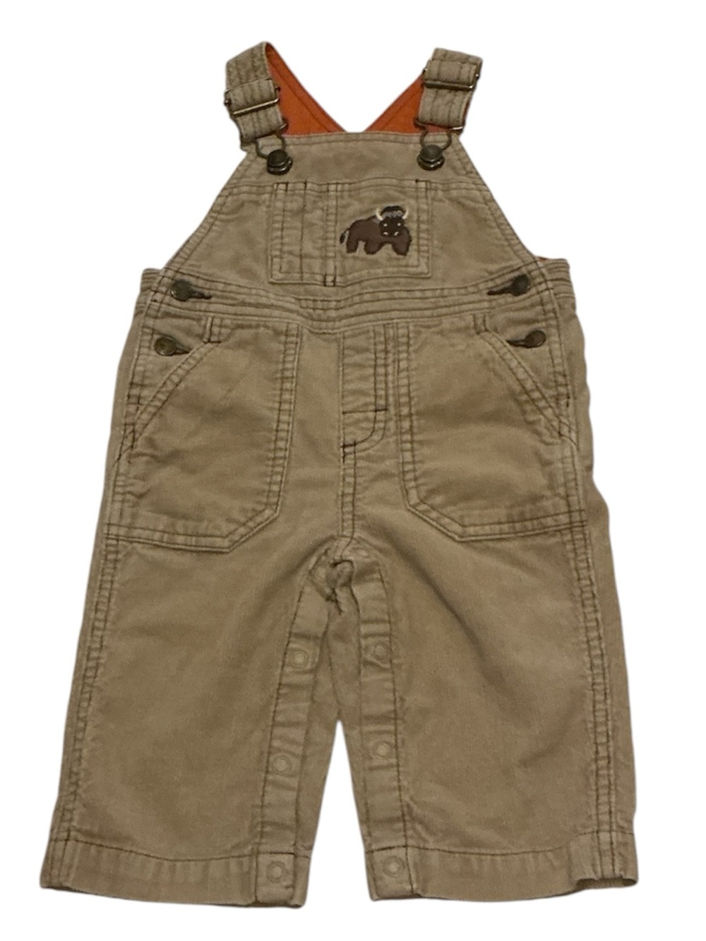 2006 Gymboree Tan Overalls with buffalo Patch